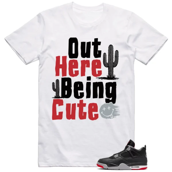 Jordan 4 Bred Reimagined Outfit Matching Shirt Being Cute