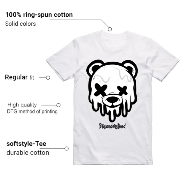 Jordan 1 Black White Shirt Dripping Bear Graphic - Features
