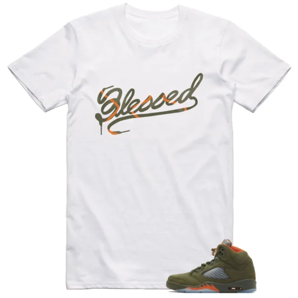 Jordan 5 Olive Shirt Blessed Graphic