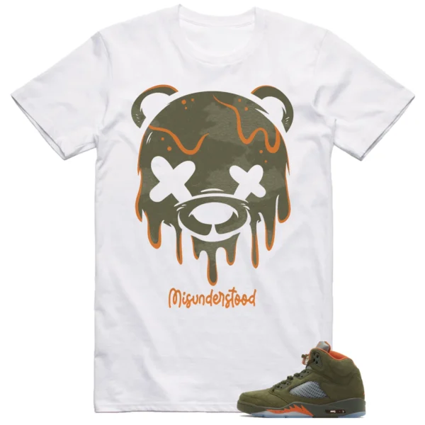 Jordan 5 Olive Shirt Drippy Bear Graphic
