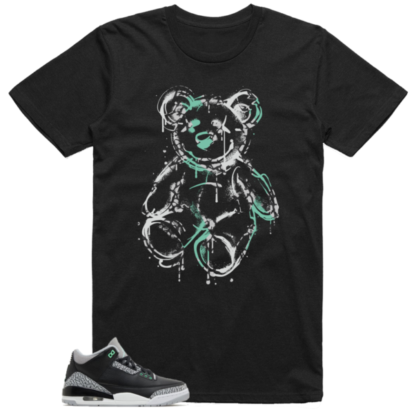 Jordan 3 Green Glow Shirt Dead Bear Graphic
