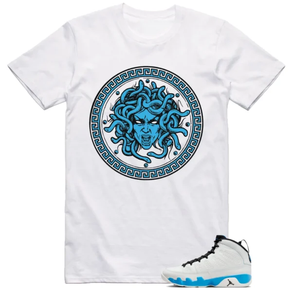 Jordan 9 Powder Blue Shirt Medusa Graphic