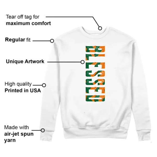 Blessed Sweatshirt to Match Jordan 5 Miami Hurricanes