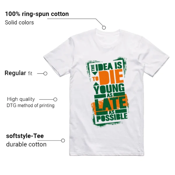 Die Young T-shirt to Match Jordan 5 Miami Hurricanes