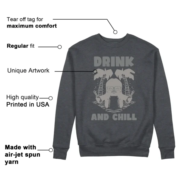 Drink Chill Sweatshirt to Match Jordan 4 SE Wet Cement Features