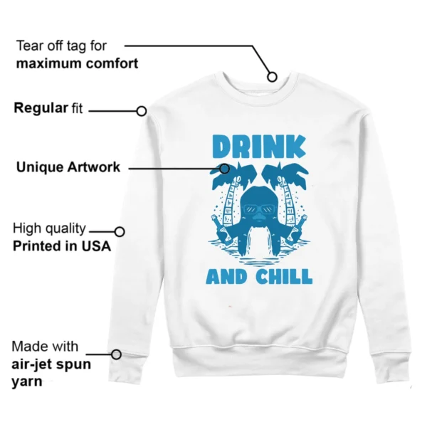 Drink Chill Sweatshirt to Match Jordan 4 Military Blue