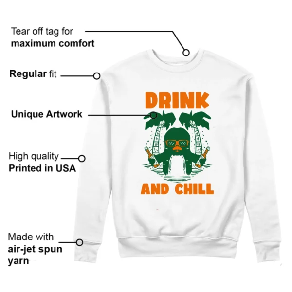 Drink Chill Sweatshirt to Match Jordan 5 Miami Hurricanes