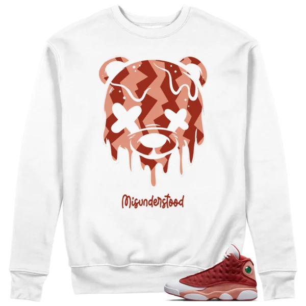 Drippy Bear Sweatshirt to Match Jordan 13 Dune Red