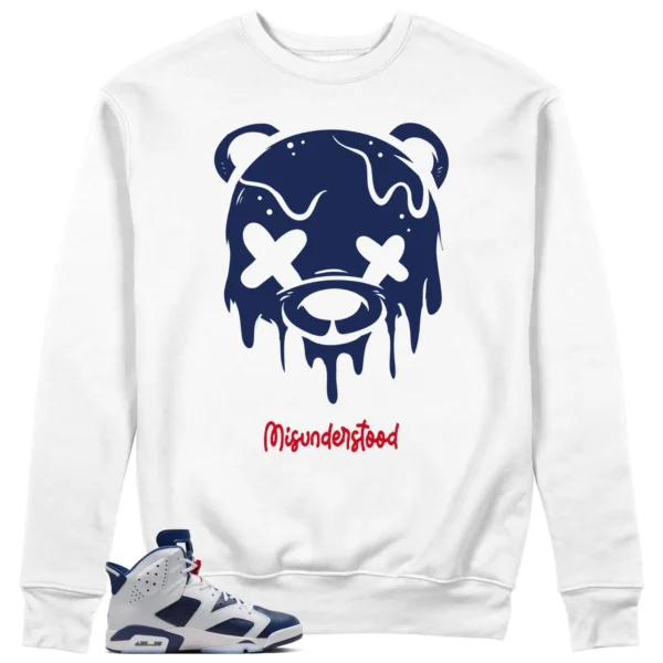 Drippy Bear Sweatshirt to Match Jordan 6 Olympic 2024