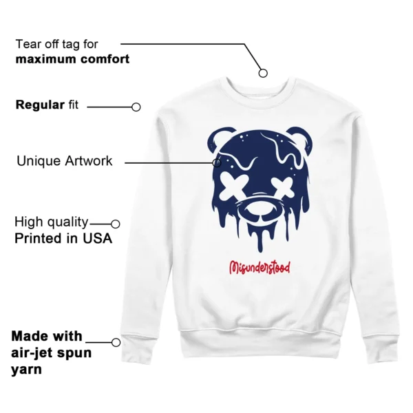 Drippy Bear Sweatshirt to Match Jordan 6 Olympic 2024 Features