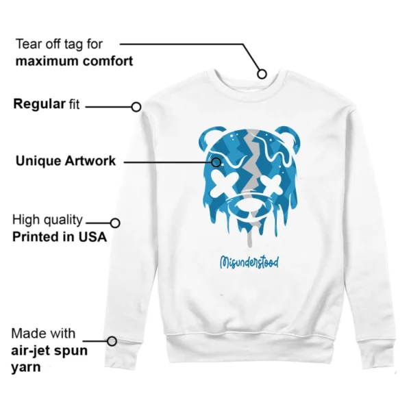 Drippy Bear Sweatshirt to Match Jordan 4 Military Blue