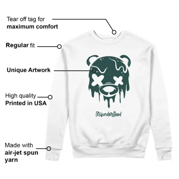 Drippy Bear Sweatshirt to Match Jordan 4 Oxidized Green