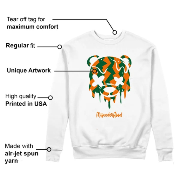 Drippy Bear Sweatshirt to Match Jordan 5 Miami Hurricanes