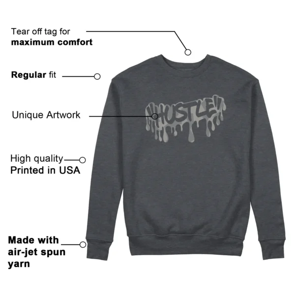 Hustle Sweatshirt to Match Jordan 4 SE Wet Cement Features