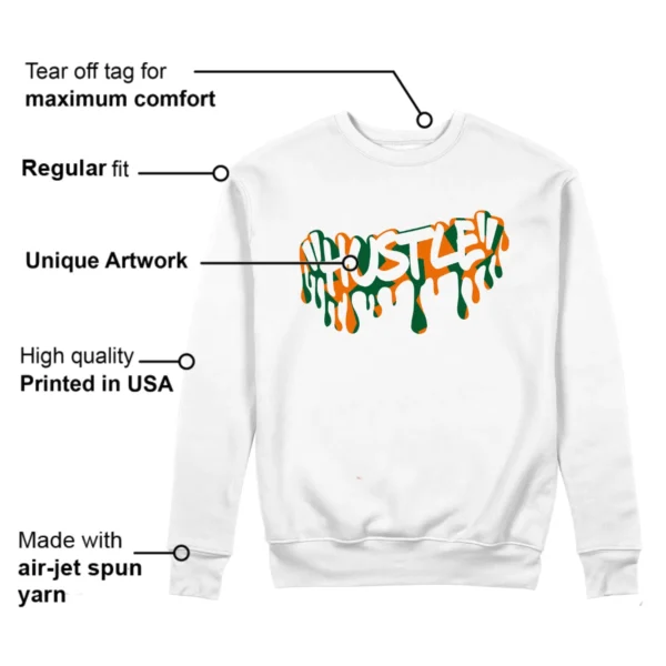 Hustle Sweatshirt to Match Jordan 5 Miami Hurricanes