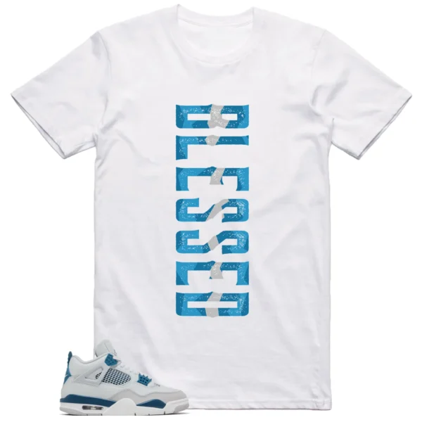 Jordan 4 Military Blue Shirt Blessed Graphic