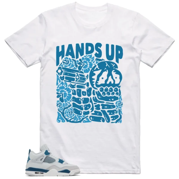 Jordan 4 Military Blue Shirt Hands Up Graphic