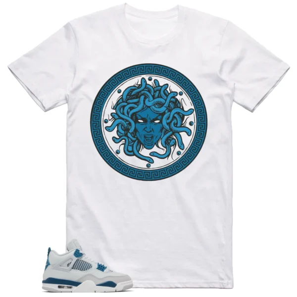 Jordan 4 Military Blue Shirt Medusa Graphic