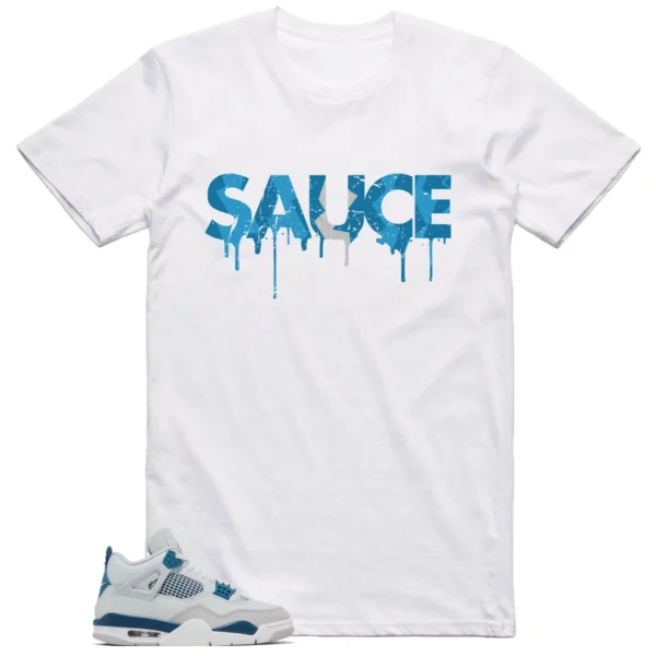 Jordan 4 Military Blue Shirt Sauce Graphic