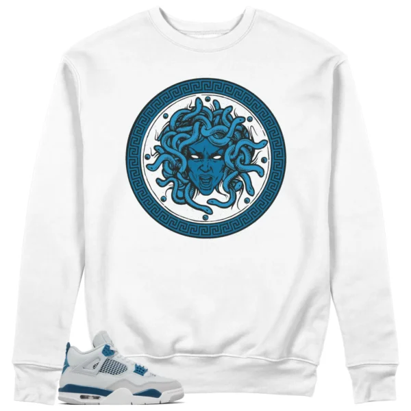 Jordan 4 Military Blue Sweatshirt Medusa Graphic