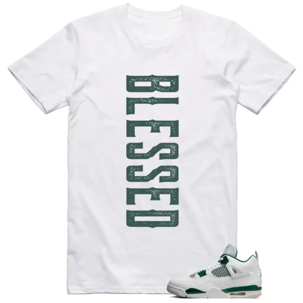 Jordan 4 Oxidized Green Shirt Blessed Graphic