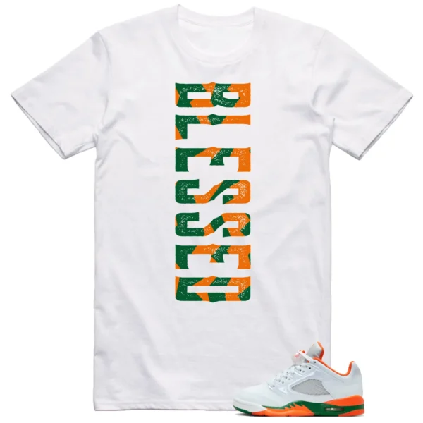 Jordan 5 Miami Hurricanes Shirt Blessed Graphic