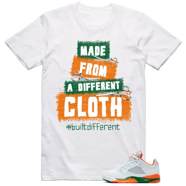 Jordan 5 Miami Hurricanes Shirt Built Different Graphic