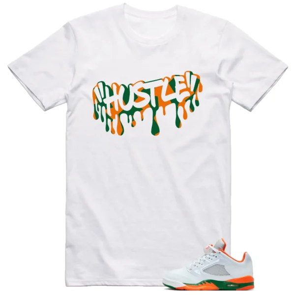 Jordan 5 Miami Hurricanes Shirt Hustle Graphic