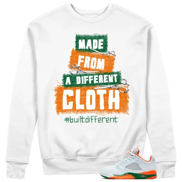 Jordan 5 Miami Hurricanes Sweatshirt Built Different Graphic