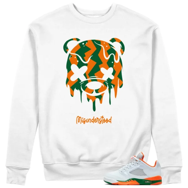 Jordan 5 Miami Hurricanes Sweatshirt Drippy Bear Graphic