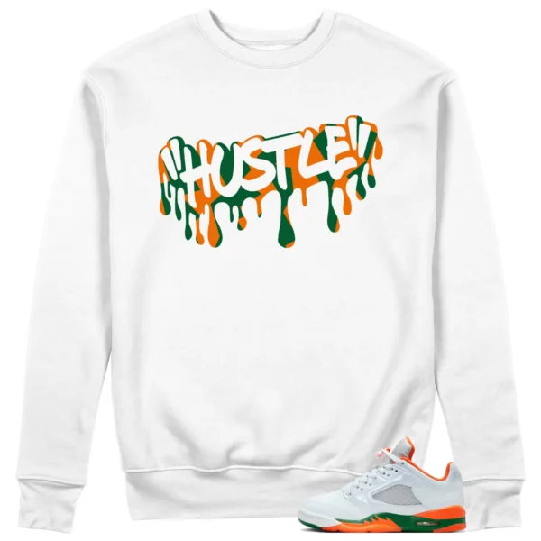 Jordan 5 Miami Hurricanes Sweatshirt Hustle Graphic