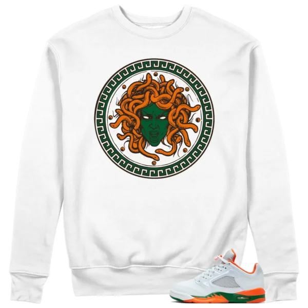 Jordan 5 Miami Hurricanes Sweatshirt Medusa Graphic