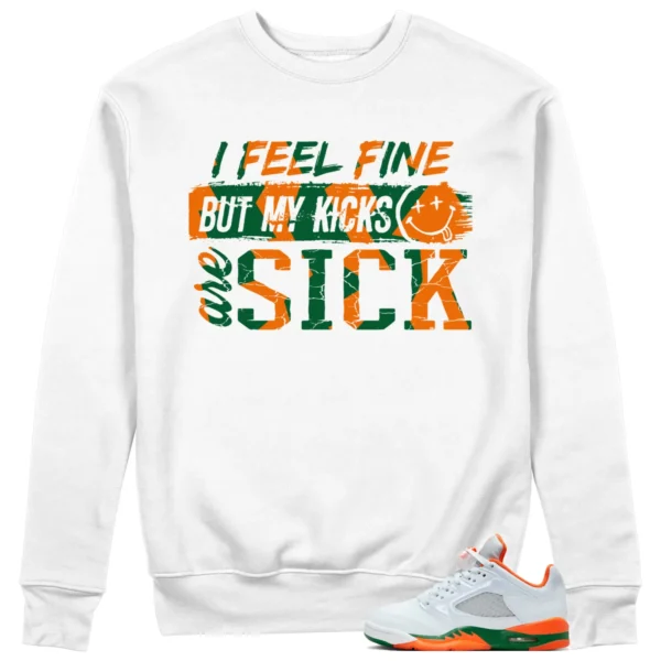 Jordan 5 Miami Hurricanes Sweatshirt Sick Kicks Graphic