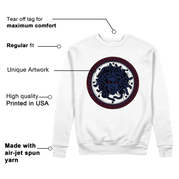 Medusa Sweatshirt to Match Jordan 6 Olympic 2024 Features