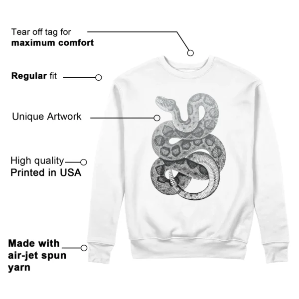 Python Snake Sweatshirt to Match Jordan 1 Retro Barons Features