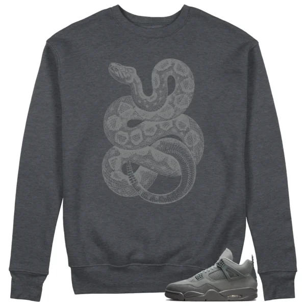 Python-Snake Sweatshirt to Match Jordan 4 SE Wet Cement