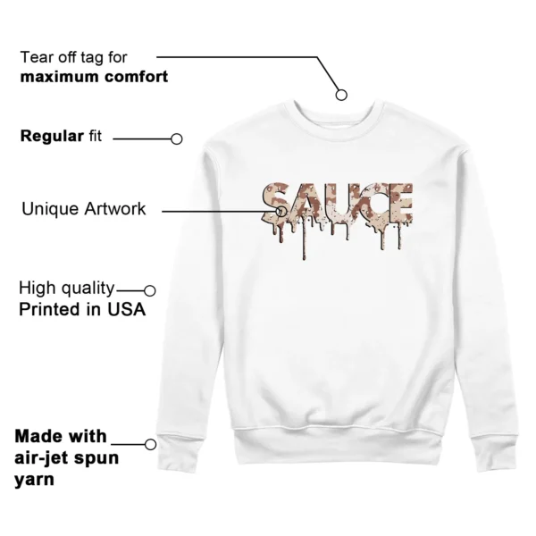 Sauce Sweatshirt to Match Jordan 3 Desert Camo Features