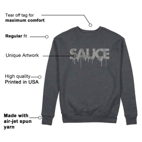 Sauce Sweatshirt to Match Jordan 4 SE Wet Cement Features