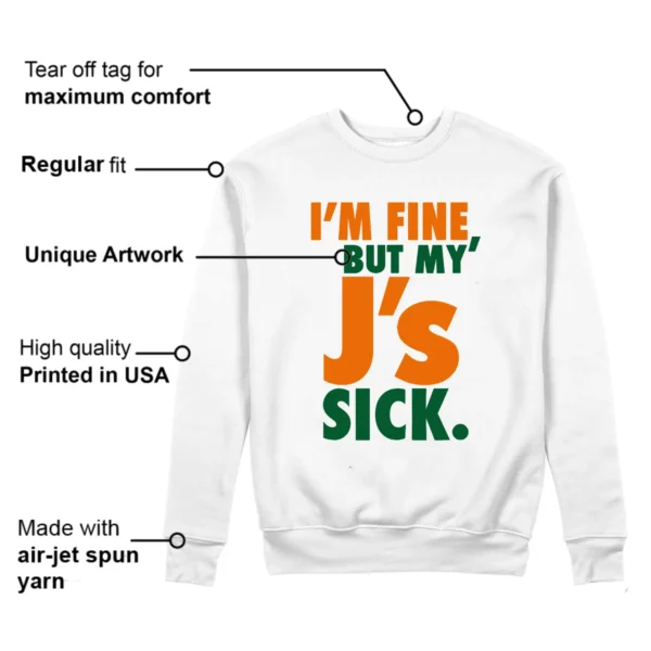 Sick Js Sweatshirt to Match Jordan 5 Miami Hurricanes