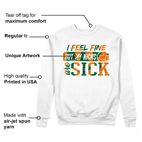 Sick Kicks Sweatshirt to Match Jordan 5 Miami Hurricanes