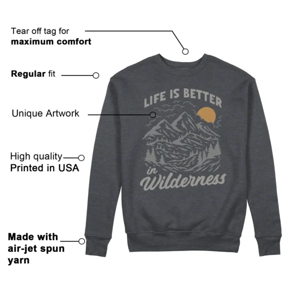 Wilderness Sweatshirt to Match Jordan 4 SE Wet Cement Features