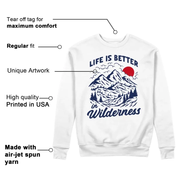 Wilderness Sweatshirt to Match Jordan 6 Olympic 2024 Features