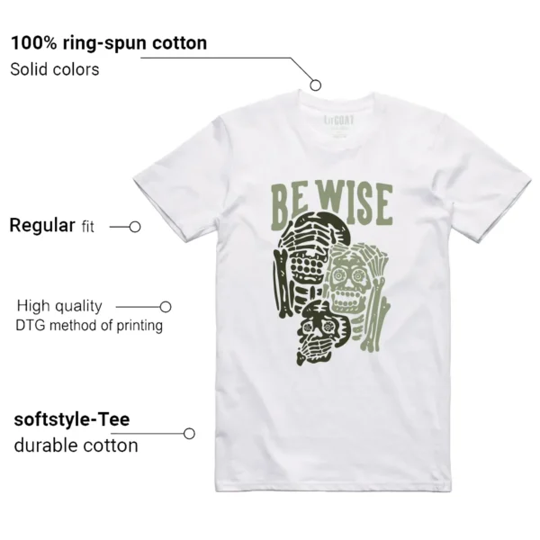 Be Wise Shirt to Match Nike Dunk Low Oil Green Cargo Khaki Features