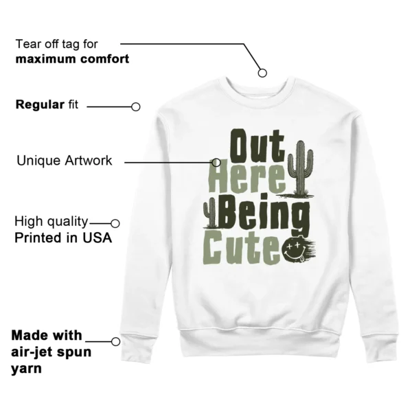 Being Cute Sweatshirt to Match Nike Dunk Low Oil Green Cargo Khaki Features