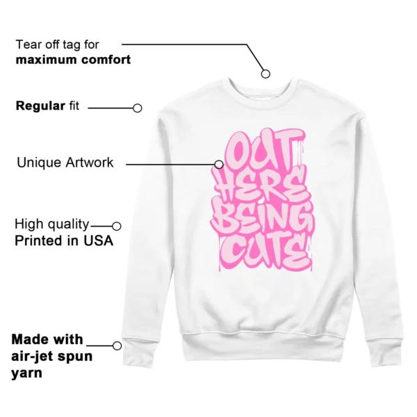 Being Cute Sweatshirt to Match Nike Dunk Low Triple Pink Features