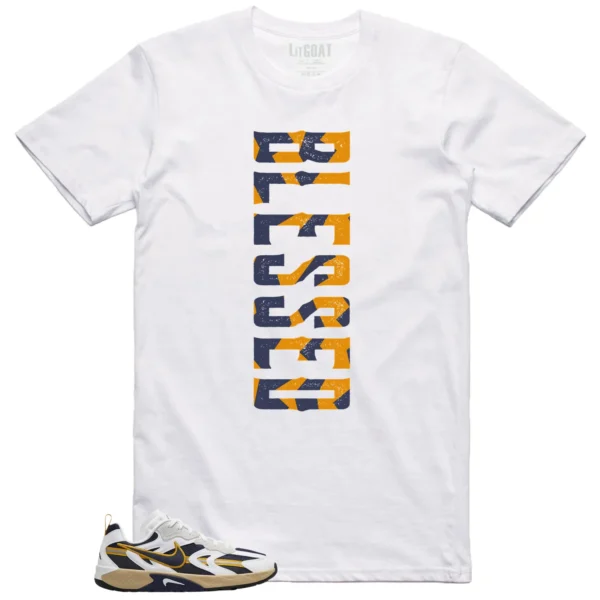 WMNS Nike Jam White Midnight Navy Gold Matching T-shirt Blessed