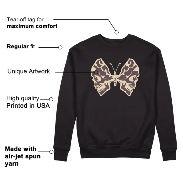 Butterfly Skulls Sweatshirt to Match Jordan 3 While You Were Sleeping Features