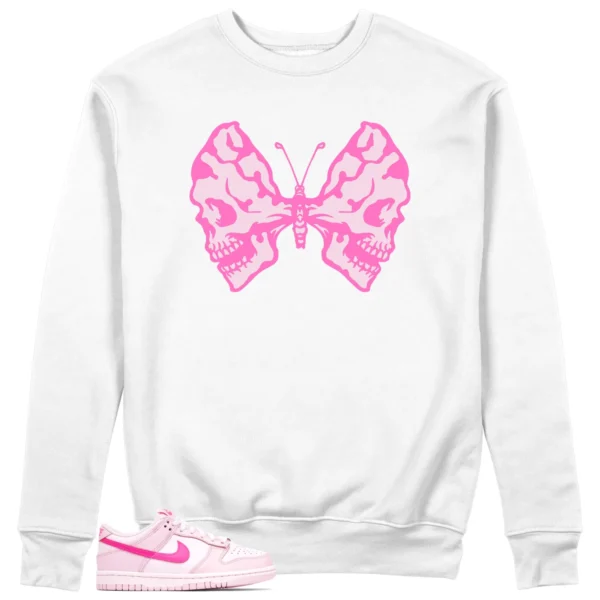 Butterfly Skulls Sweatshirt to Match Nike Dunk Low Triple Pink