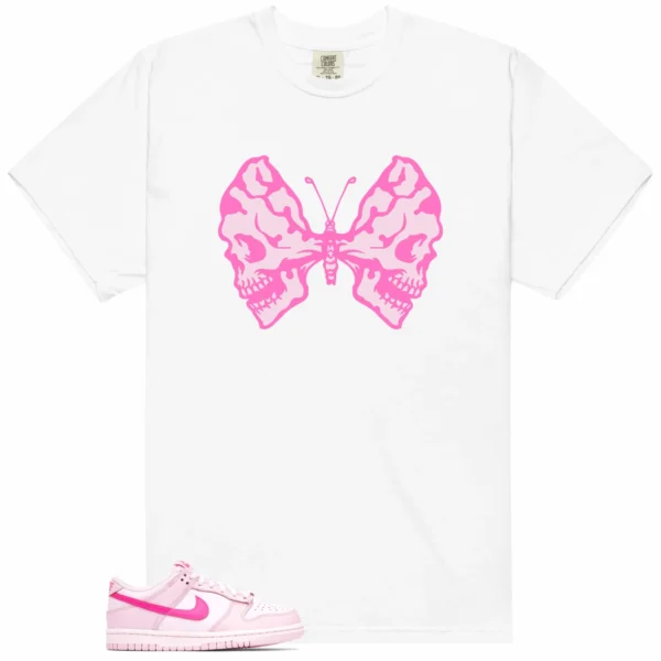 Butterfly Skulls Shirt to Match Nike Dunk Low Triple Pink