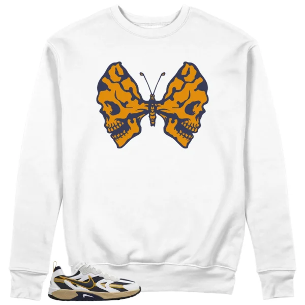 Butterfly Skulls Sweatshirt to Match WMNS Nike Jam White Midnight Navy Gold